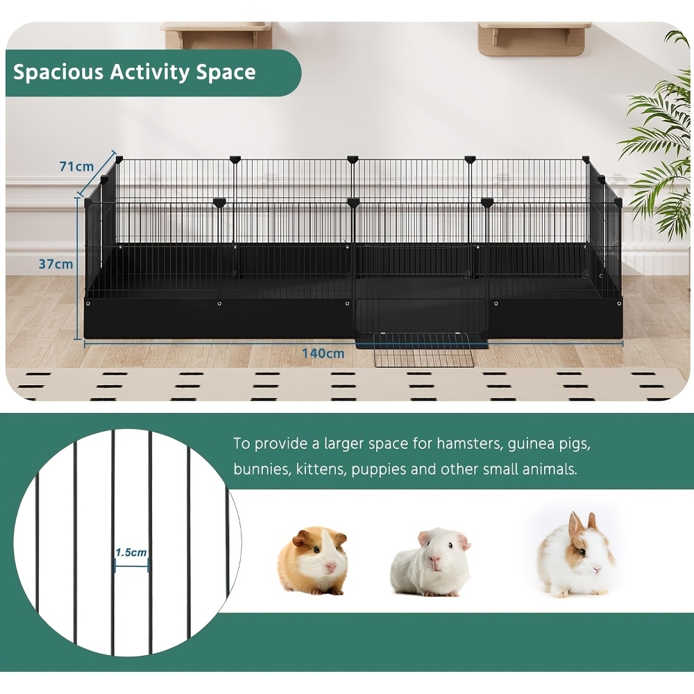 Image of Small Fence With Bottom Mat And Door | Suitable For Small Dogs And Other Pets, Easy Assembly, Iron Alloy, Indoor/outdoor Use