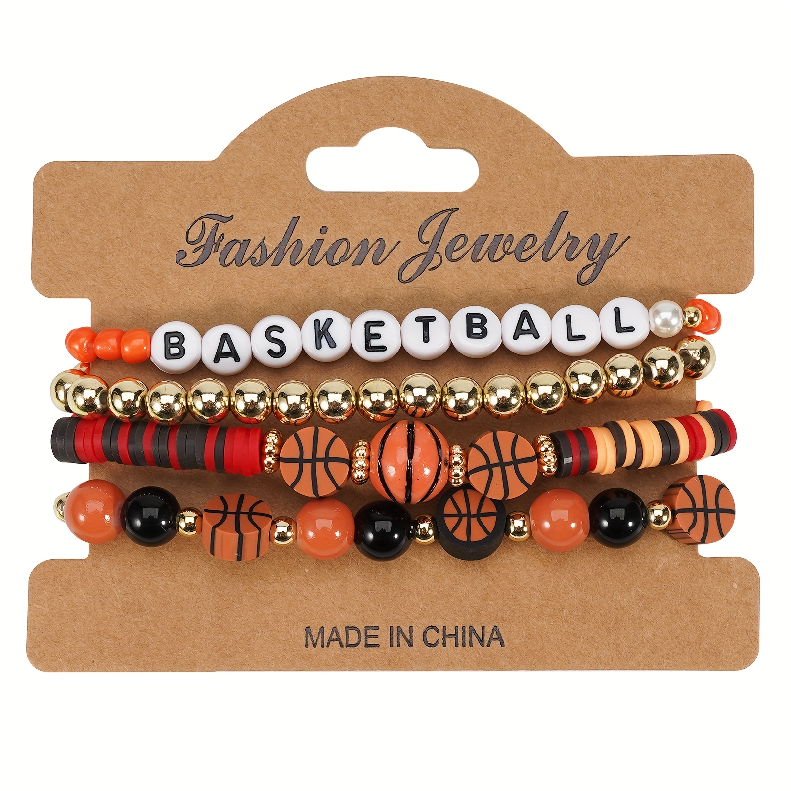 TEMU Sports Bracelet - Basketball, Volleyball, Soccer, Baseball Beaded Bracelet