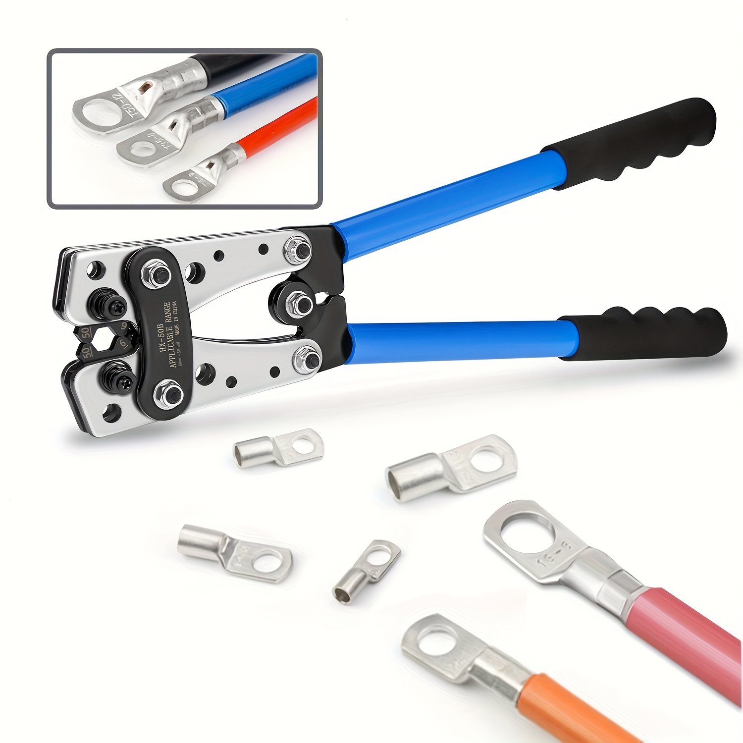 Hx 50b ² Battery Cable Lug Crimping Tool Awg 10 1/0 Heavy - Temu