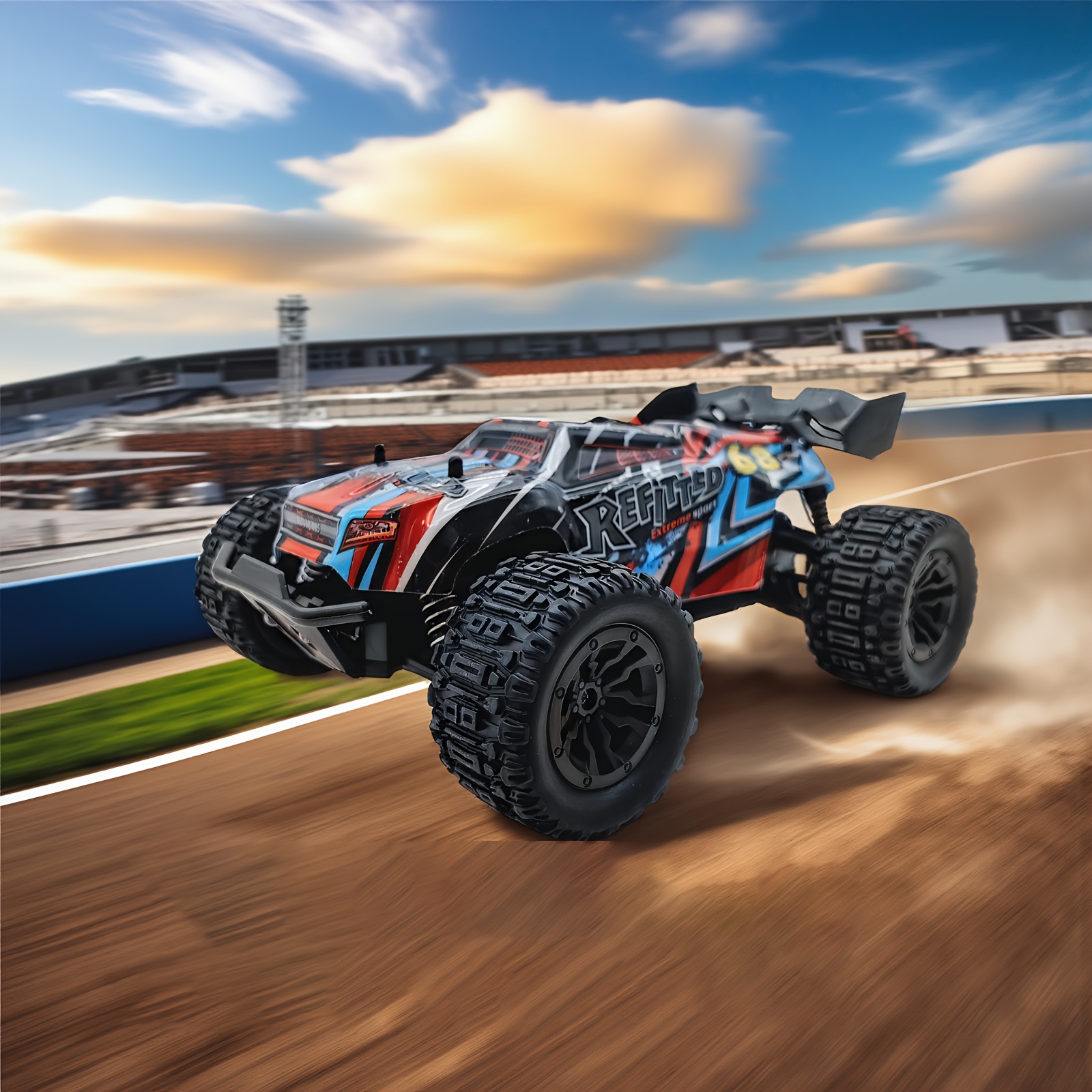 High-Speed RC 2.4GHz All-Terrain Monster LED Car, Brushless Motor, Remote Control Off-Road Toy Vehicle for Kids and Adults - Perfect Holiday Gift Choice, Outdoor Play Vehicle, Sporty Design, Durable Polyethylene, Rugged Design, Sturdy Construction