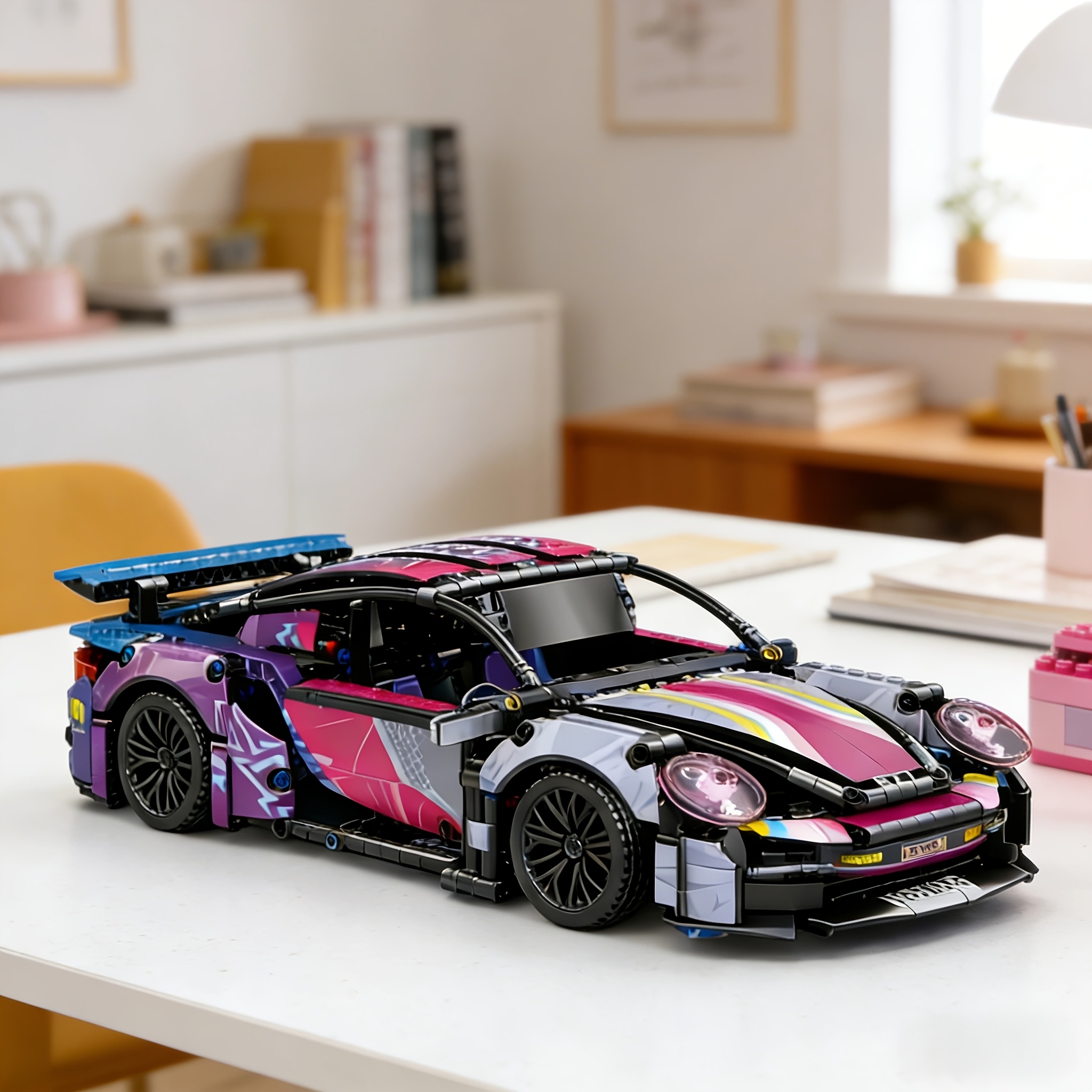 2026 Exquisite Colorful Sports Car Building Block Model
