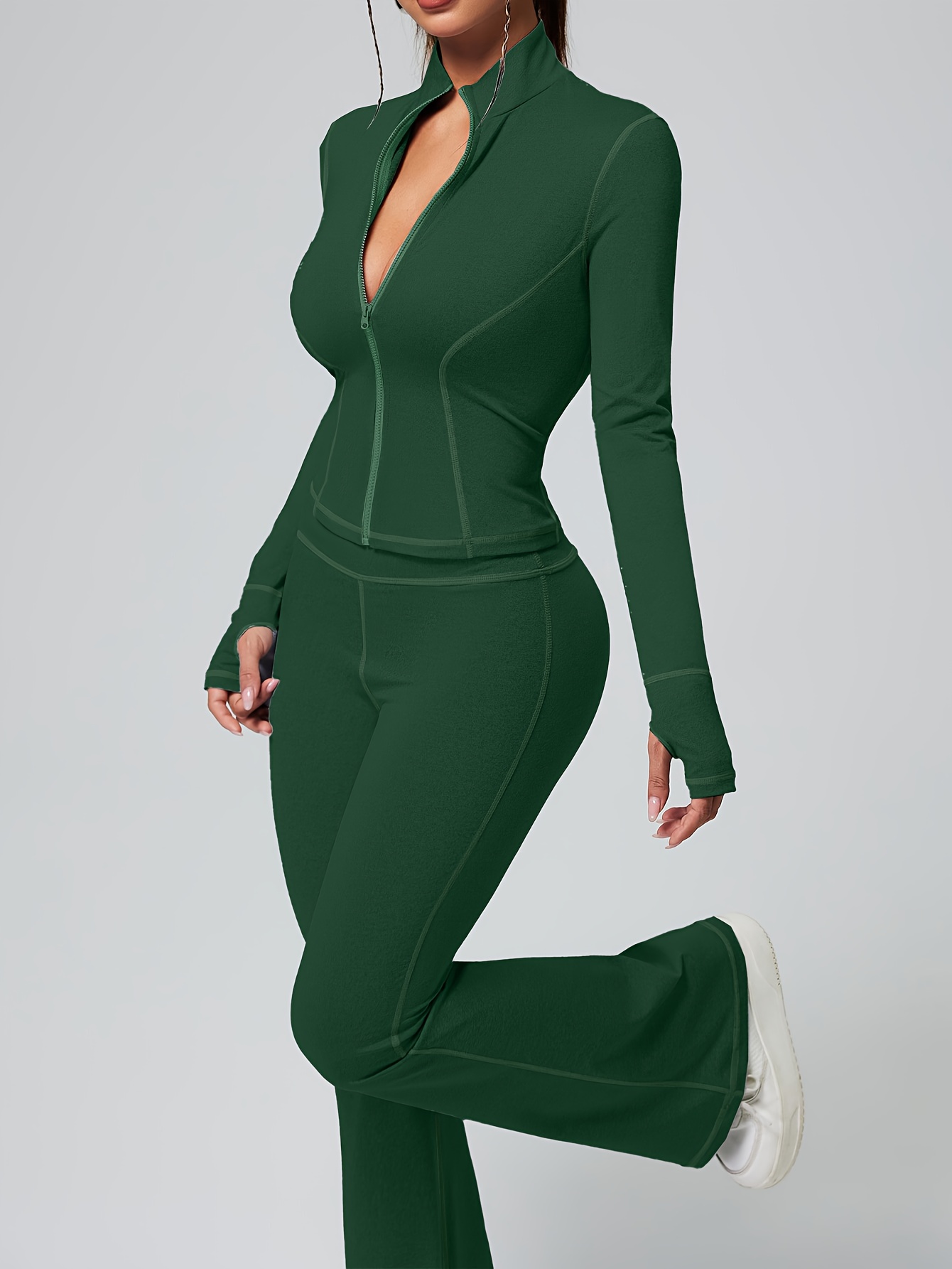 womens two piece sportswear set fitness outfit sports jacket