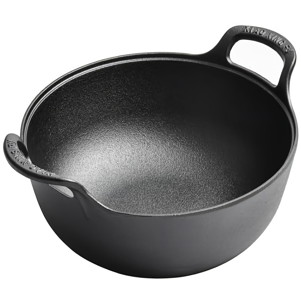 TEMU Half A Versatile Pre- Cast Iron Featuring Dual Ergonomic Handles, Designed For And Durable Cooking At Home, In Restaurants, Or For Outdoor Grilling And Camping
