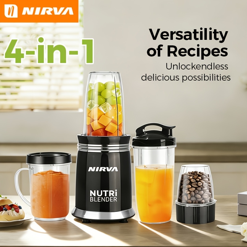 Image of 4-cup 1-machine Nirva Nutritional Blender With Motor For -breaking Grinding, Baby Food Maker, Juicer, , Coffee Grinder, Fresh Juice Extractor, Portable Home Nutritional Blender