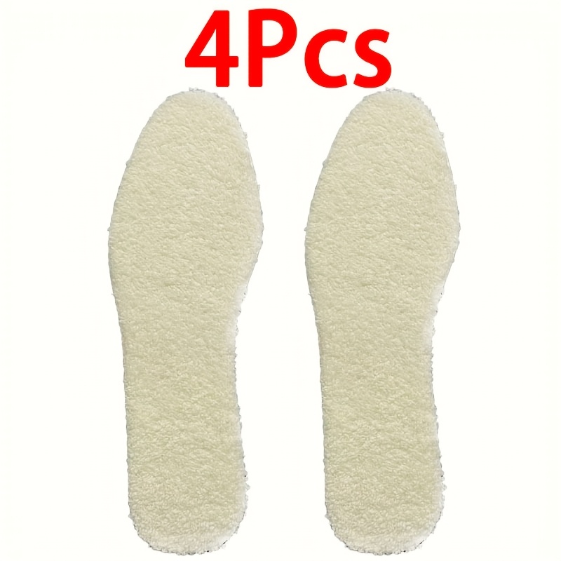 4pcs Women Men's Winter Alpaca Wool Insoles, Warm Plush Thickening Shoe Pads For Running, Sports, Boots - For Cold Weather Activities - Suitable For - Perfect Gift For Winter Sports Enthusiasts