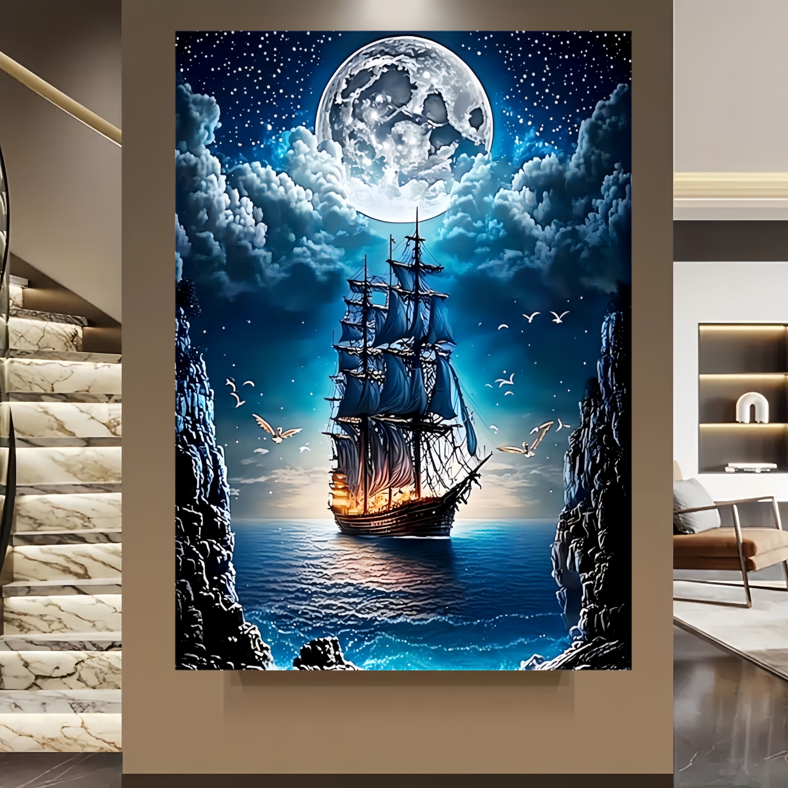 

1000 Piece Night Glow Sailboat Puzzle: Perfect For Adults, 50cm X 70cm, Portrait Orientation, Suitable For Birthdays, Halloween, Thanksgiving, And Easter