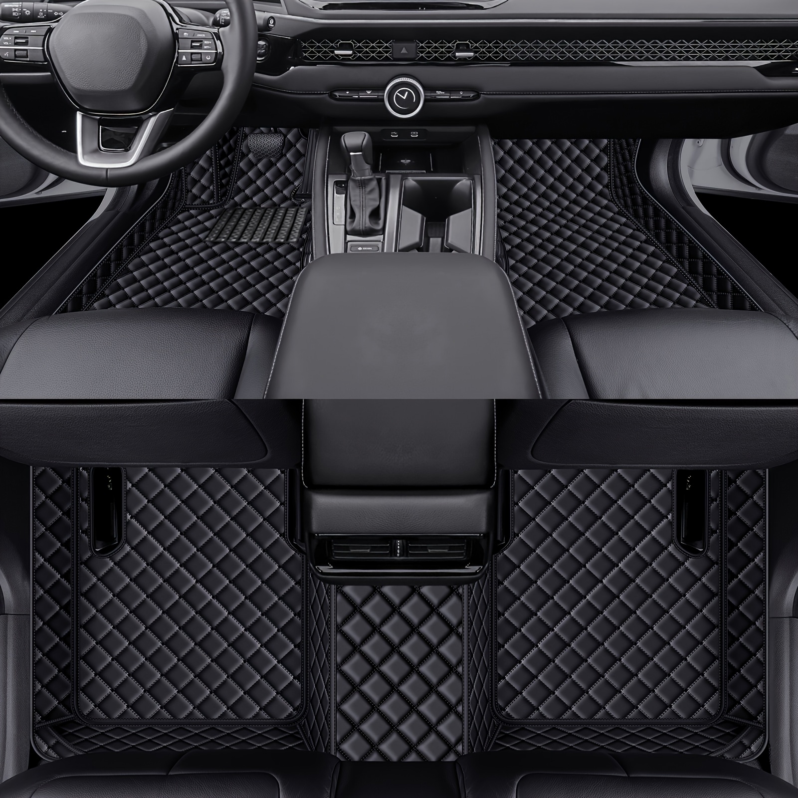 TEMU For Left-hand Drive For Mercedes-benz Full Coverage Floor Mats, Safe And , Fashionable And Aesthetic - And Clean, Use, Pu Material, Embroidered