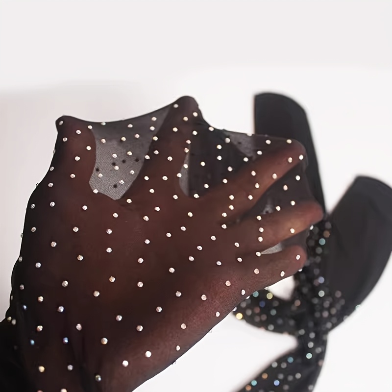 Dames Zwarte & Beige Glanzende Sequin Vissen Net Panty's - Ultra-Dun