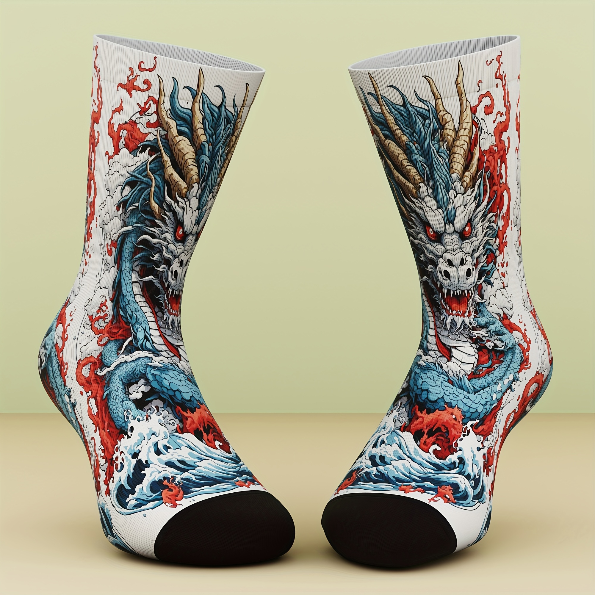 TEMU 1 Pair Of Unisex Socks, Pattern, And Unique, Fashionable And Comfortable, Suitable For , 3d Digital Printing , Machine Washable, A Quirky Sock