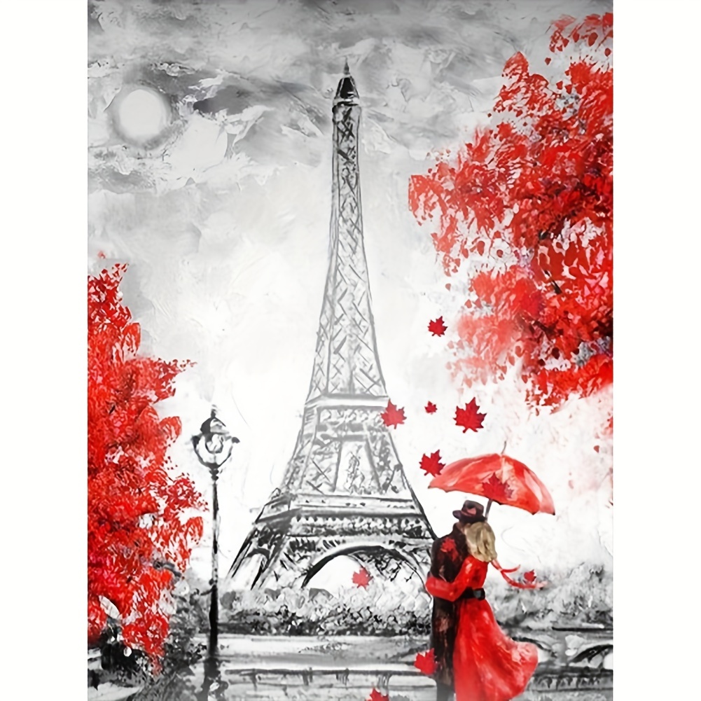 

Paris Lovers 5d Diamond Painting Kit By Numbers, Full Drill Canvas Art Set For Adults, Diy Handcrafted Rhinestone Embroidery, Romantic Wall Decor & Gift - 30x40cm