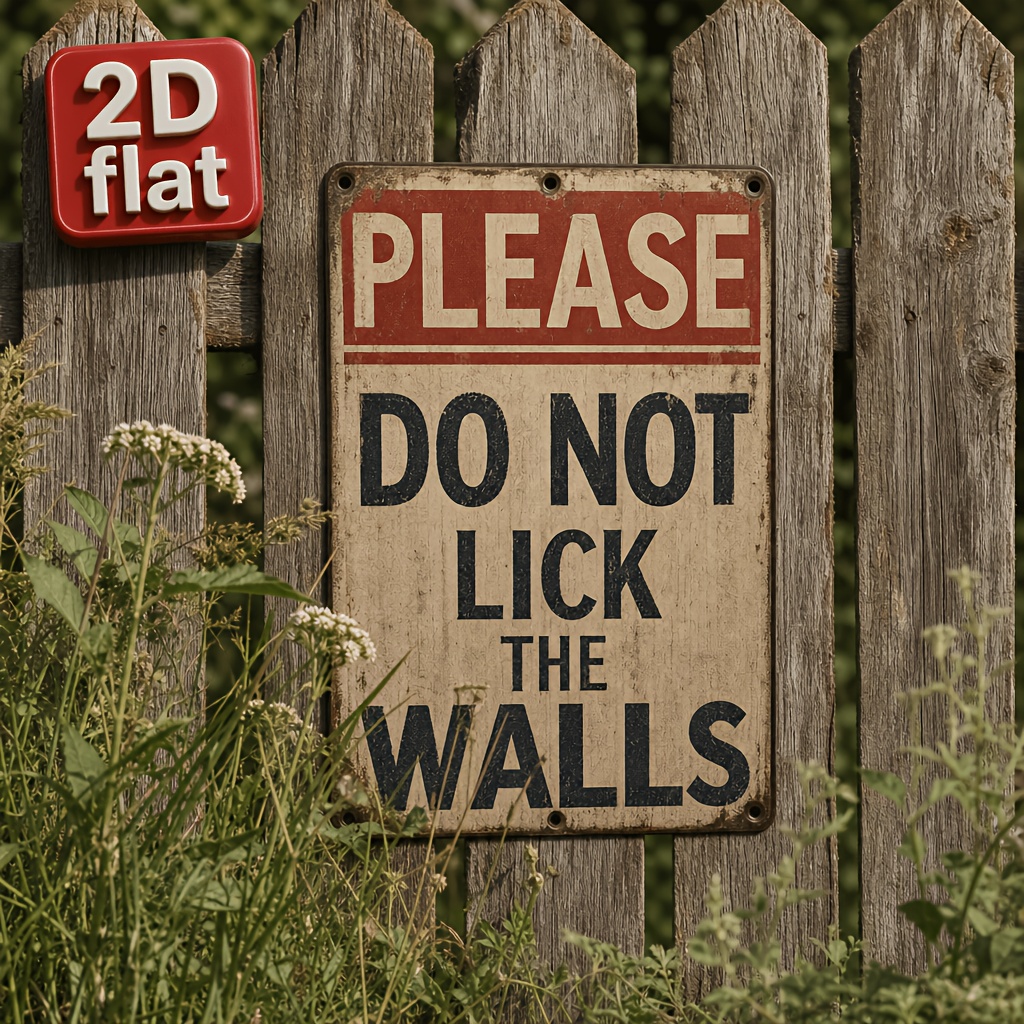 TEMU 2d Flat, Fun Retro Wooden Wall Decor 1pc, Wooden Wall Hanging, Printed With "don't Lick The Wall" Text, Home Decoration, Suitable For Bedroom