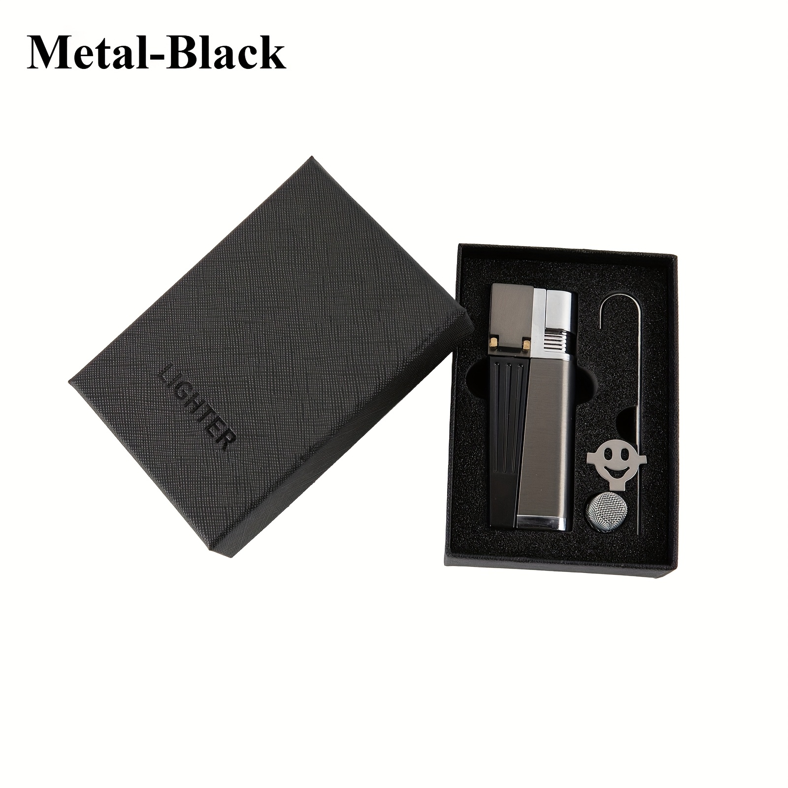 TEMU (excluding Butane Gas) Pipe Lighter 2-in-1 Folding Tube, With Gift Box And Accessories, Metal Integrated Portable Design, Suitable For