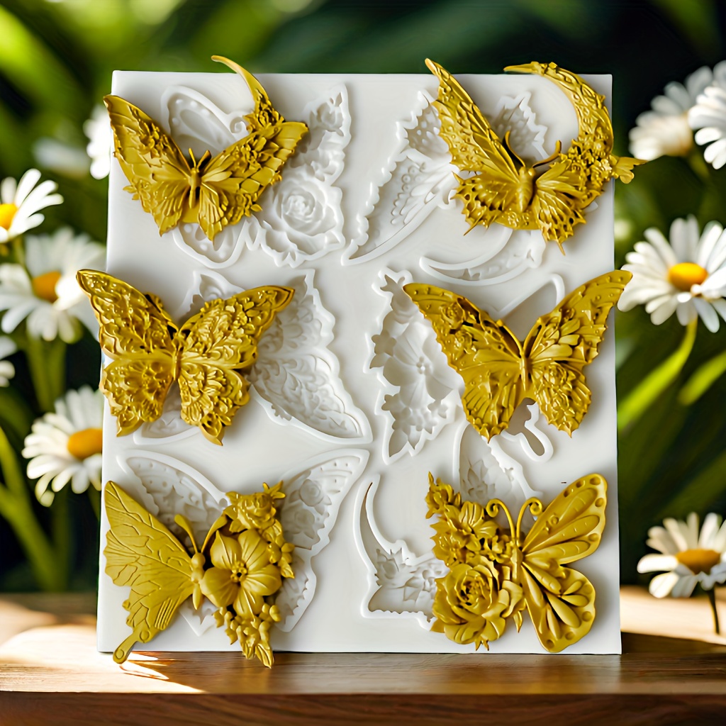 Image of Baking Silicone Mold Set Of 1, Beautiful Flower And Design For Diy Resin Crafts, Chocolate Fondant, Birthday Cake Border Decorations, Kitchen Baking Accessories, Outdoor