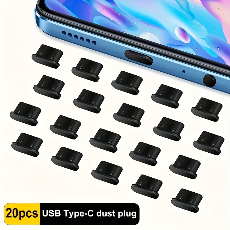 20pcs Silicone Usb Type-c Charging Port Dust Plugs And Cable Interface Protectors