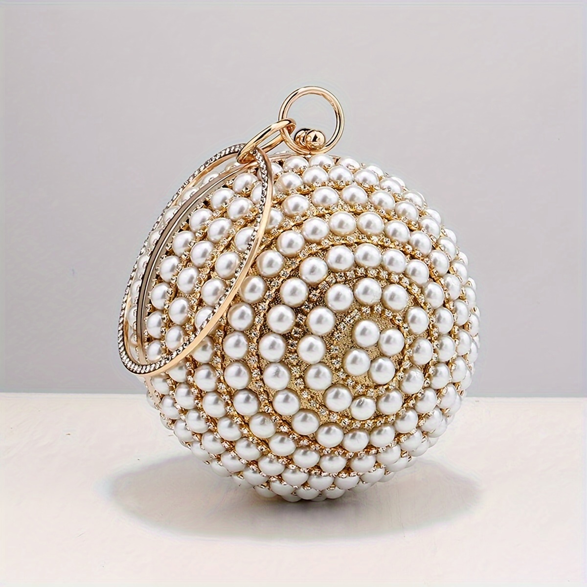 Pearl Decorated Evening Bag, Sparkling And Rhinestone Ball Handbag, Elegant And Exquisite Women's Clutch, Suitable For Wedding Prom Party Dinner/banquet, The For Best Gift For Ladies