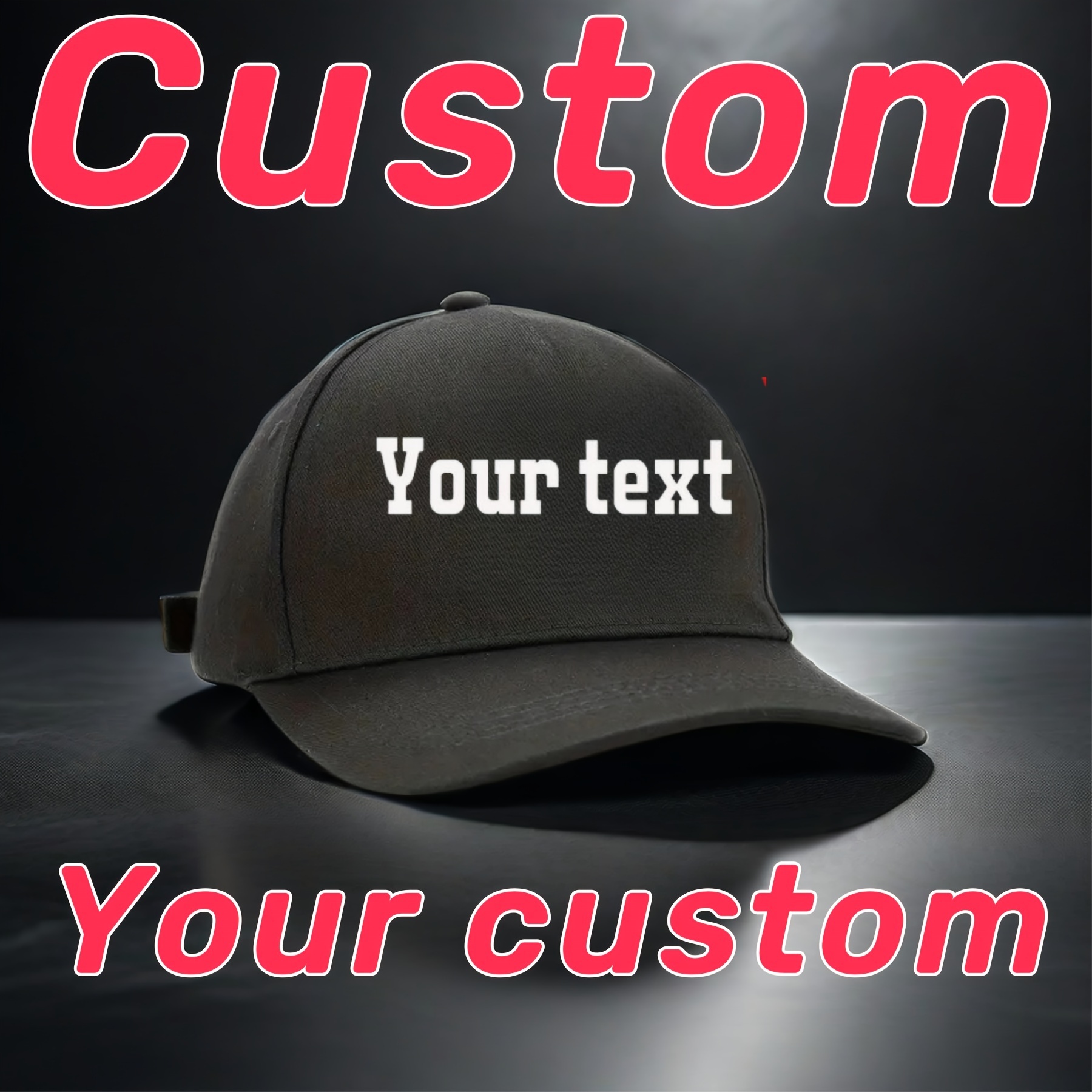 

Customizable Cotton Baseball Cap - Adjustable, Unisex Sun Protection Hat With Personalized Text, Lightweight & Stylish For Sports Enthusiasts