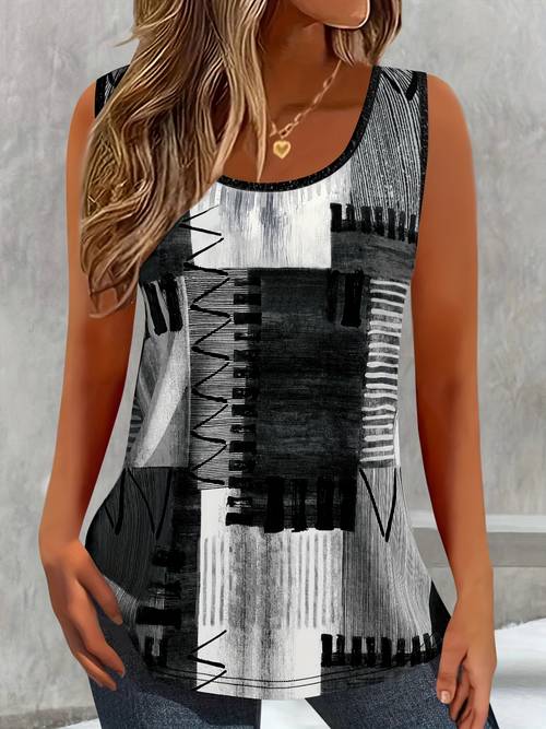 plus size womens plus size summer sleeveless tank neck color block blouse loose fit casual beachwear machine washable breathable suitable for summer