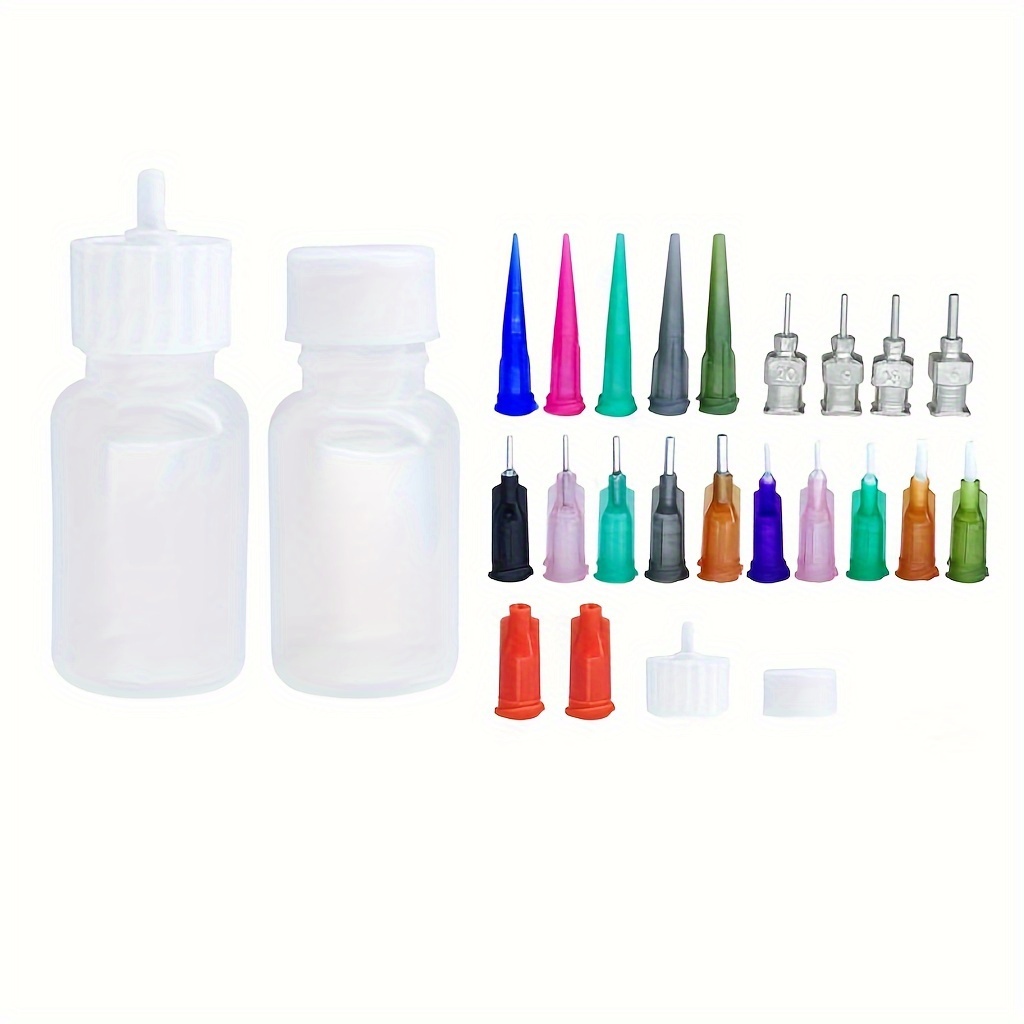 2-bottle Kit Applicator - 19 Nozzles, Body Art Drawing Tool For Women And Men, Useful Paste Making Tool