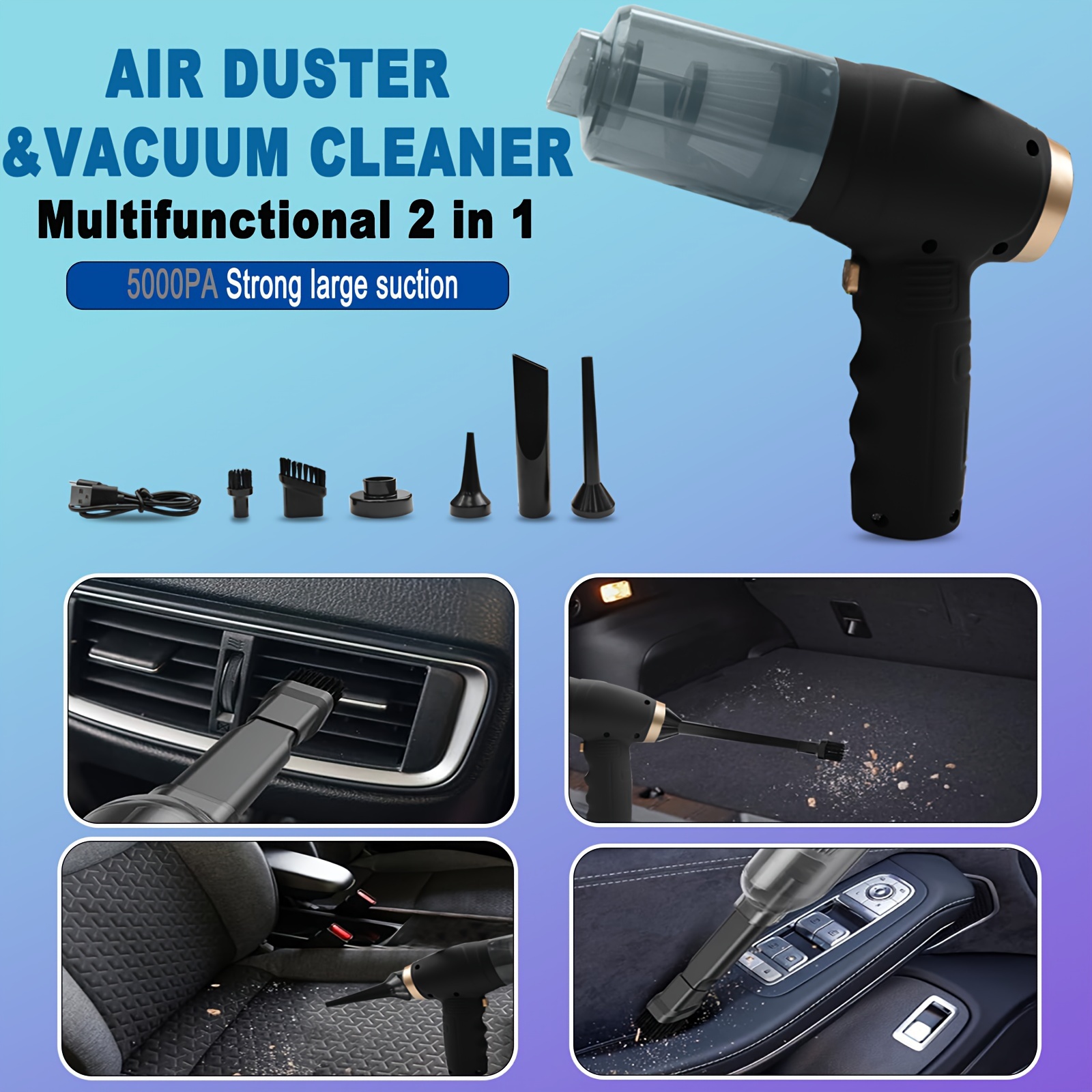 

Portable Car - 5000 Pa Suction, Car Cleaning -nozzle And For Dry Air, , Pet , Automotive, And Cleaning.