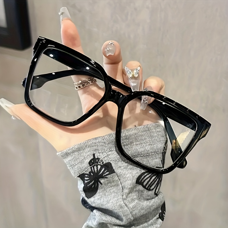 

Oversized Square Fashion Fashion Glasses For Women - & Transparent , & Lens, Ideal For Fashion & , Includes Glasses Cloth, Glasses Accessories