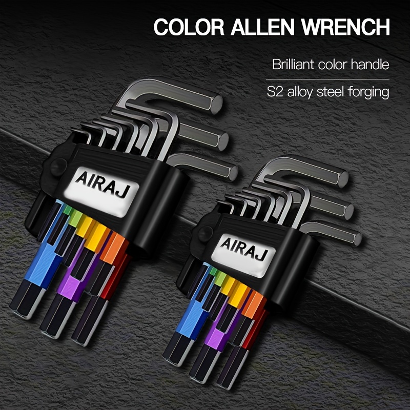 

9pcs Allen Wrench Set L Type Colorful Double Hex Wrench Multifunctional Short Arm Tool Universal Wrench Tool