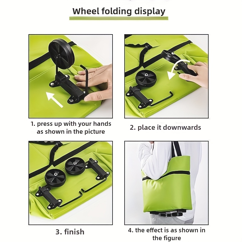 extra large folding cart with removable waterproof bag side pockets heavy duty stainless steel crystal wheels oxford fabric for effortless grocery shopping travel beach portable multi purpose utility cart stylish trolley design durable trolley frame details 3