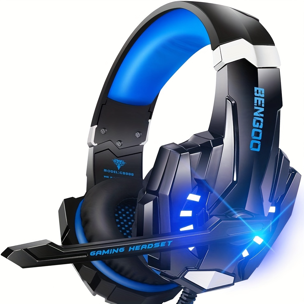 

Limited Time Discount !!! G9000 Stereo Gaming Headset For Ps4 Pc 1 Ps5 Controller, Noise Cancelling Over Ear Headphones With Mic, Led Light, Bass Surround, Soft Memory Earmuffs (blue)