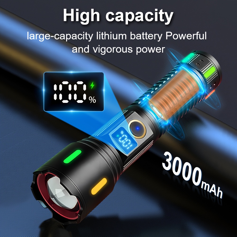 USB Rechargeable Powerful LED Flashlight with Long Range 800m