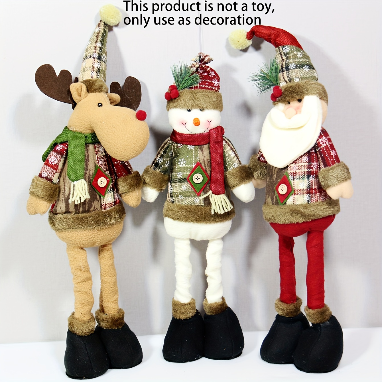 

3pcs, Height Extended Retractable Standing Christmas , Snowman Christmas Ornaments Christmas Gnomes For Christmas Decoration