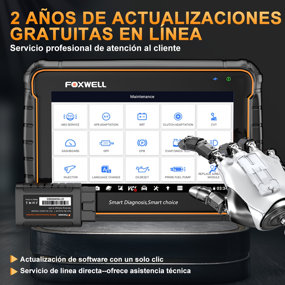 Foxwell GT60 BT Wireless Automotive Bi-directional Diagnostic Scanner Full System OBD2 Code Reader, Vehicle Analyzer with 24+ Reset Functions, DPF, SAS, Gearbox Matching, Sunroof Initialization & ABS