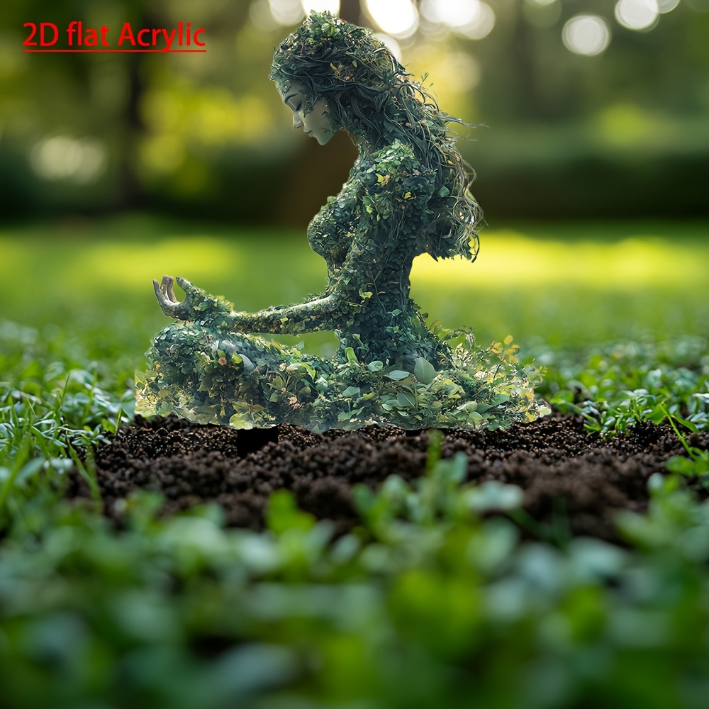 

2d Flat 1pc, 2d Acrylic Garden Stake(11.8 "x9.8") - Potted Plants & Flower Beds, Ideal Anniversary Gift