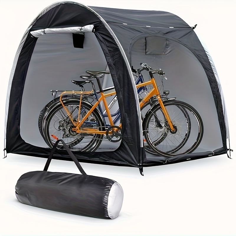 

Bike Cover Storage Outdoor Portable Bicycle Tent For 4 Bike Pu4000 Waterproof Cloth Durable 210d Oxford Fabric W/ Travel Bag
