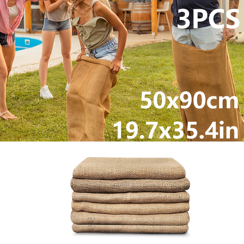 3/6pcs Burlap Bags, 19.7x35.4in Fun Burlap Bags For Outdoor Lawn Games, Gardening, Burlap Bags, Racing Bags