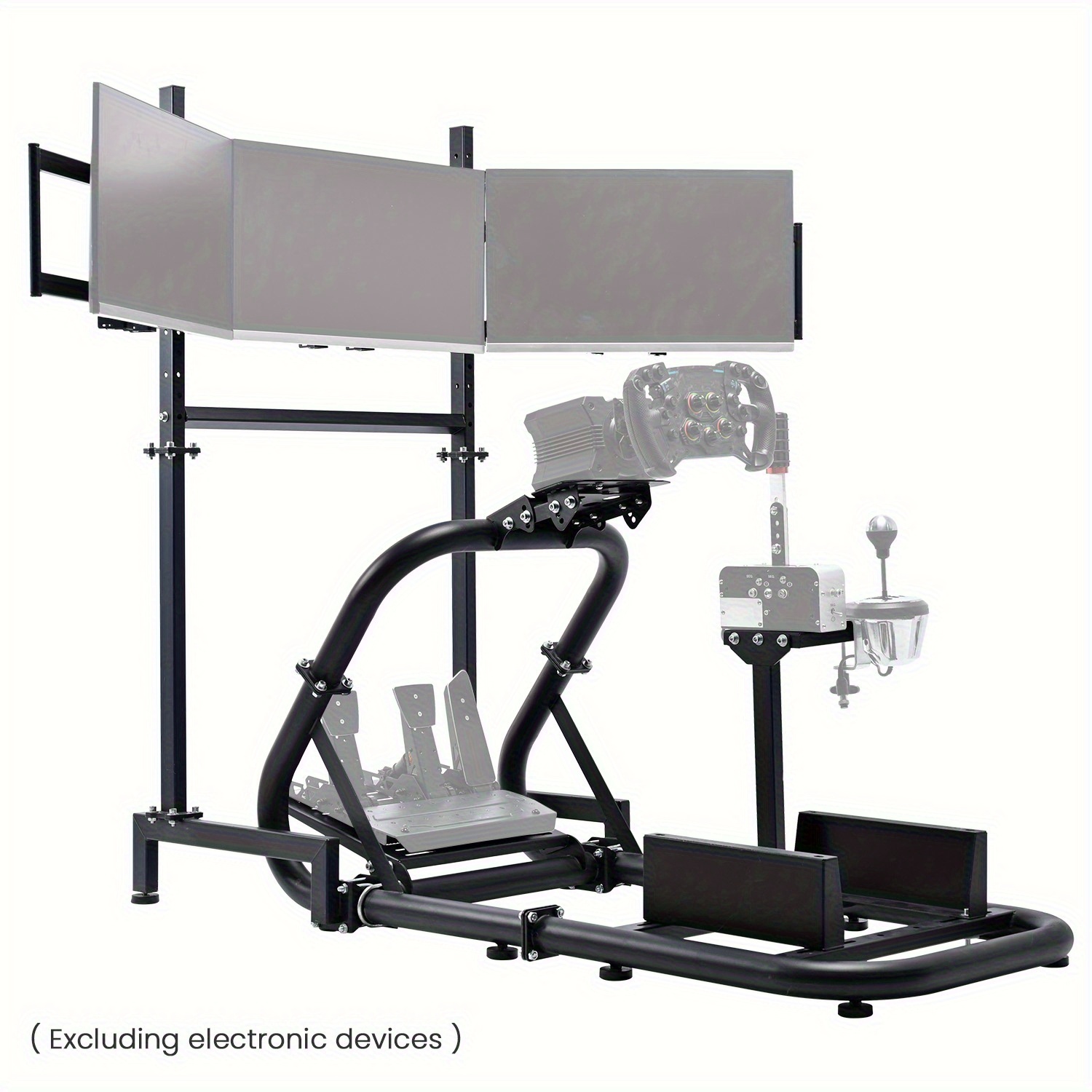 Image of Mokapit Racing Simulator Cockpit With Triple Monitor Stand Compatible With Logitech/ / G29 T300rs Csl-dd, Not Steering Wheel, Pedal, , Seat, Monitor