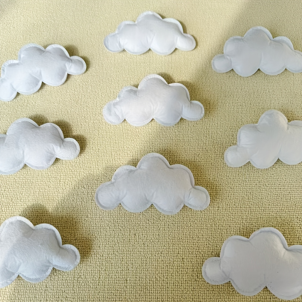 9pcs, Felt Cloud, White , Wall Hanging Sky Theme Nursery Shower Gift