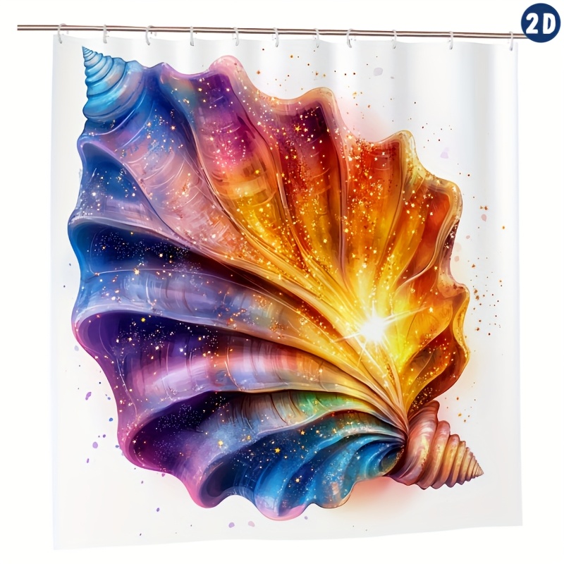 item picture 1pc spring summer shower curtain vector design for shirt featuring an open iridescent shower curtain   plastic hooks 70 8x70 8 inch durable polyester fiber easy clean suitable for bathroom bathtub