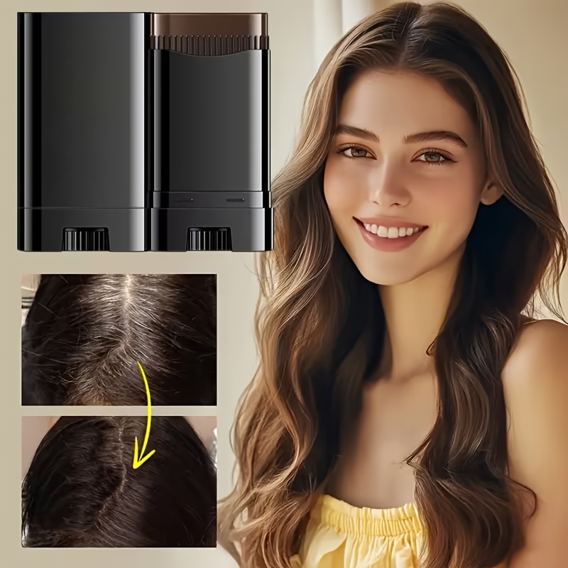 HEYXI 1PC Three-Color Hair Dye Stick - Emergency Hair Color Applicator with Comb Teeth, Waterproof and Sweat-Resistant, Easy-to-Clean Rotating Design for Quick Gray Hair Coverage - Ideal Gift for Adults (Unisex), Hair Dye Tool, Color Touch-Up