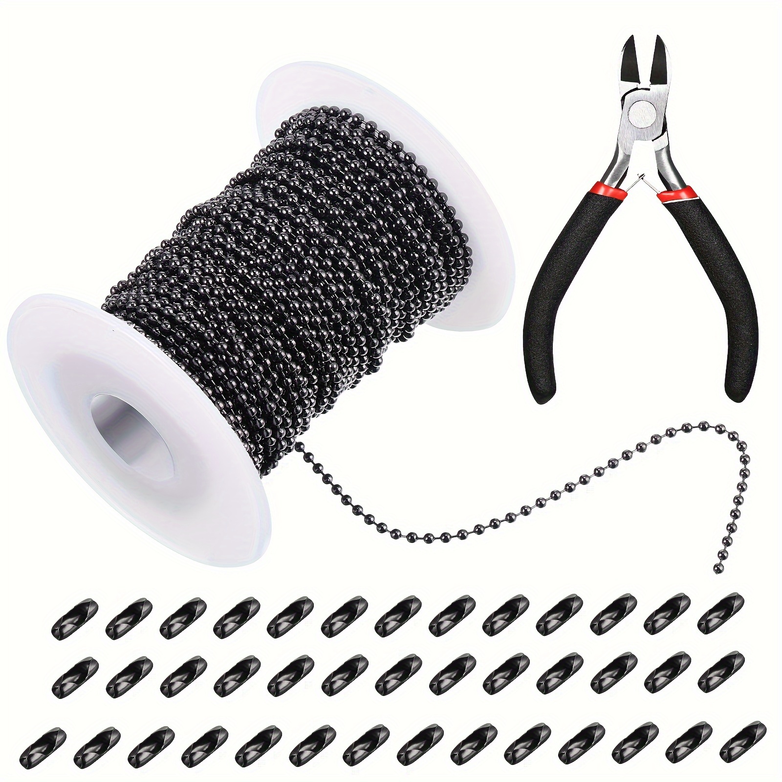 

65 Feet Steel 2.4mm 40 And Plier For Necklace Hanging Key Dog Pet ()