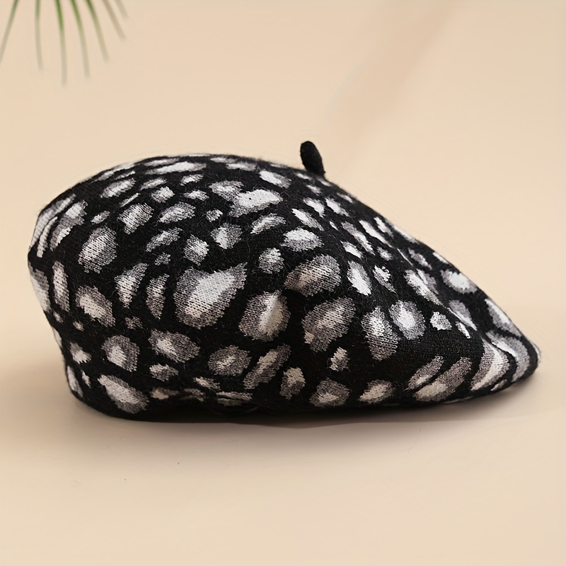 1pc leopard print beret hat autumn winter - Temu display picture 3