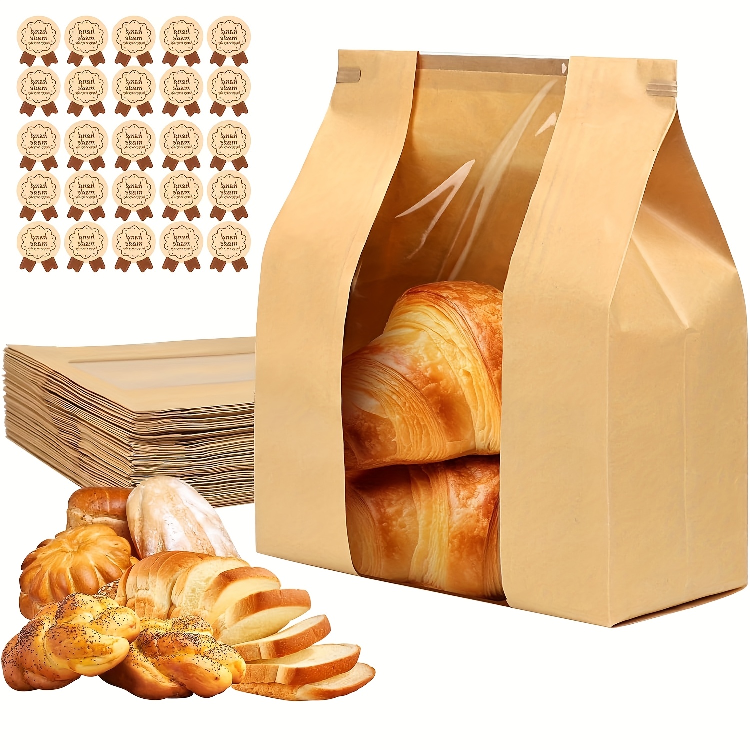 50 20pcs bread bags homemade bread bread bags reusable ties Temu