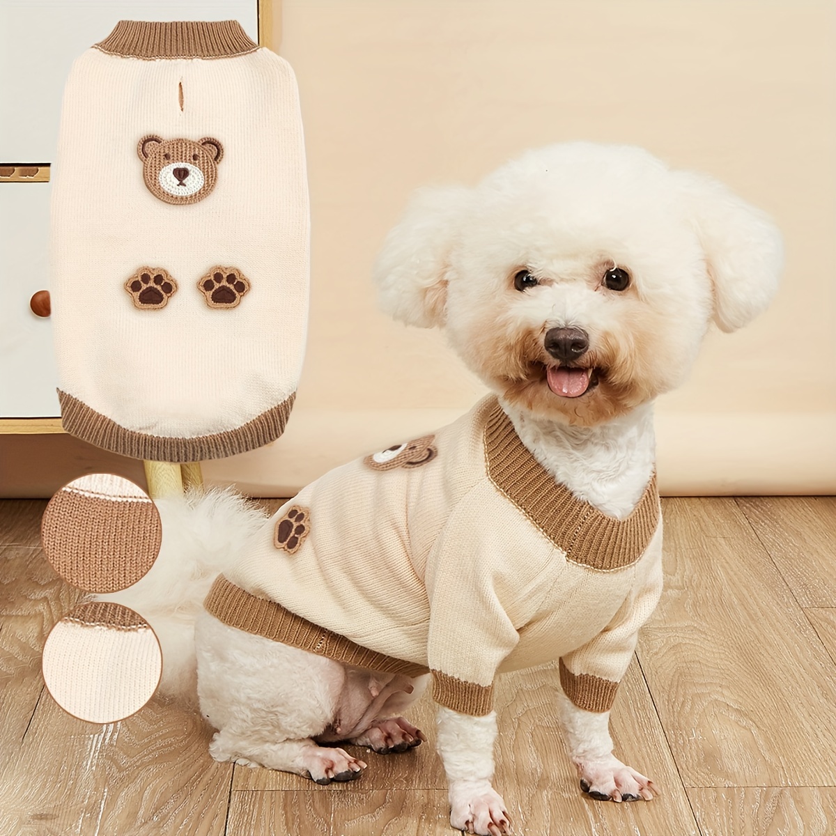1pc adorable cartoon bear dog sweater soft warm cozy Temu