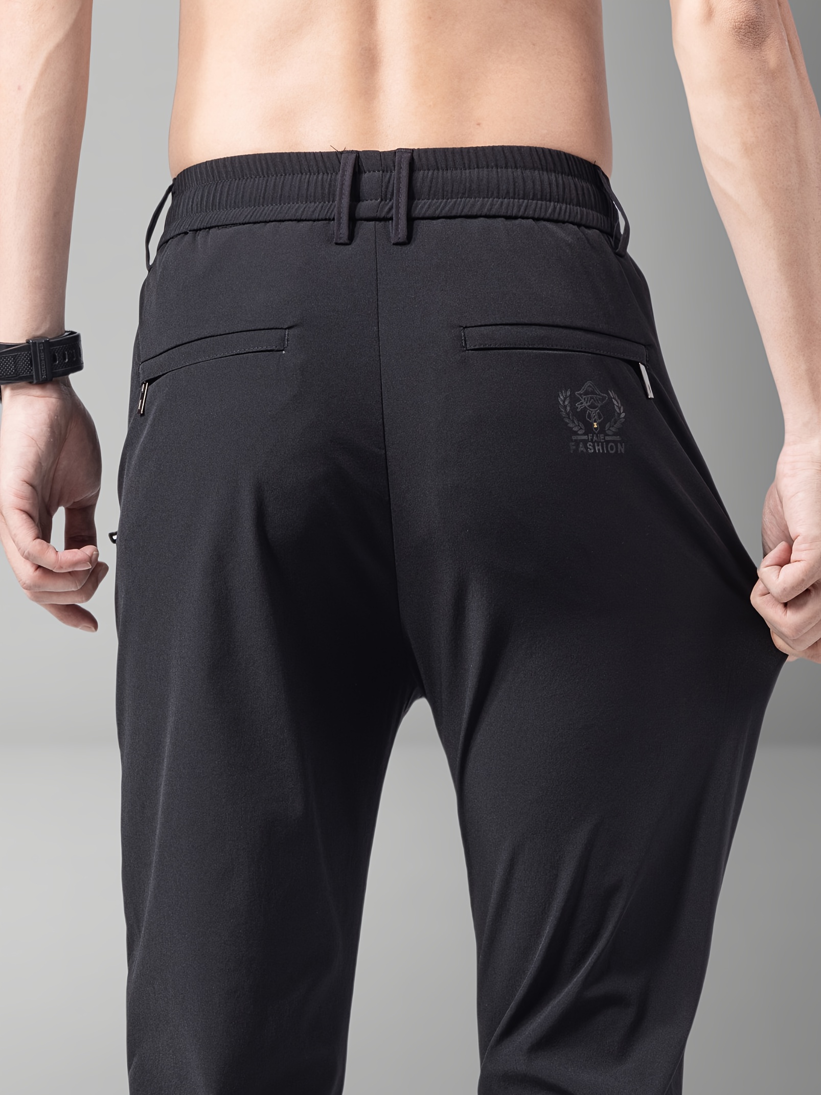mens summer sports pants gray drawstring waist zippered pockets casual outdoor athletic wear for tennis golf casual athletic wear casual sportswear polyamide fabric details 19