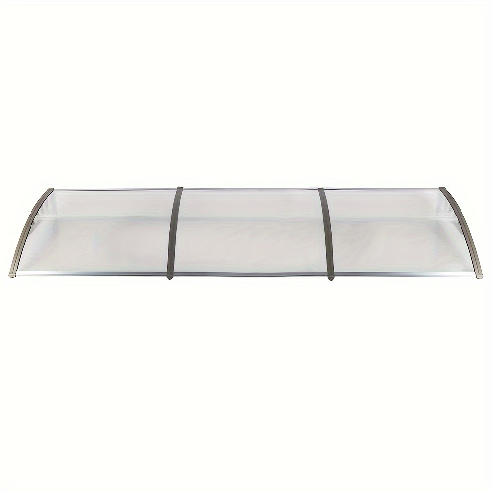 

1pc 300cmx100cm Household Application Door & Window Rain Cover Eaves, Transparent Board & Gray Holder