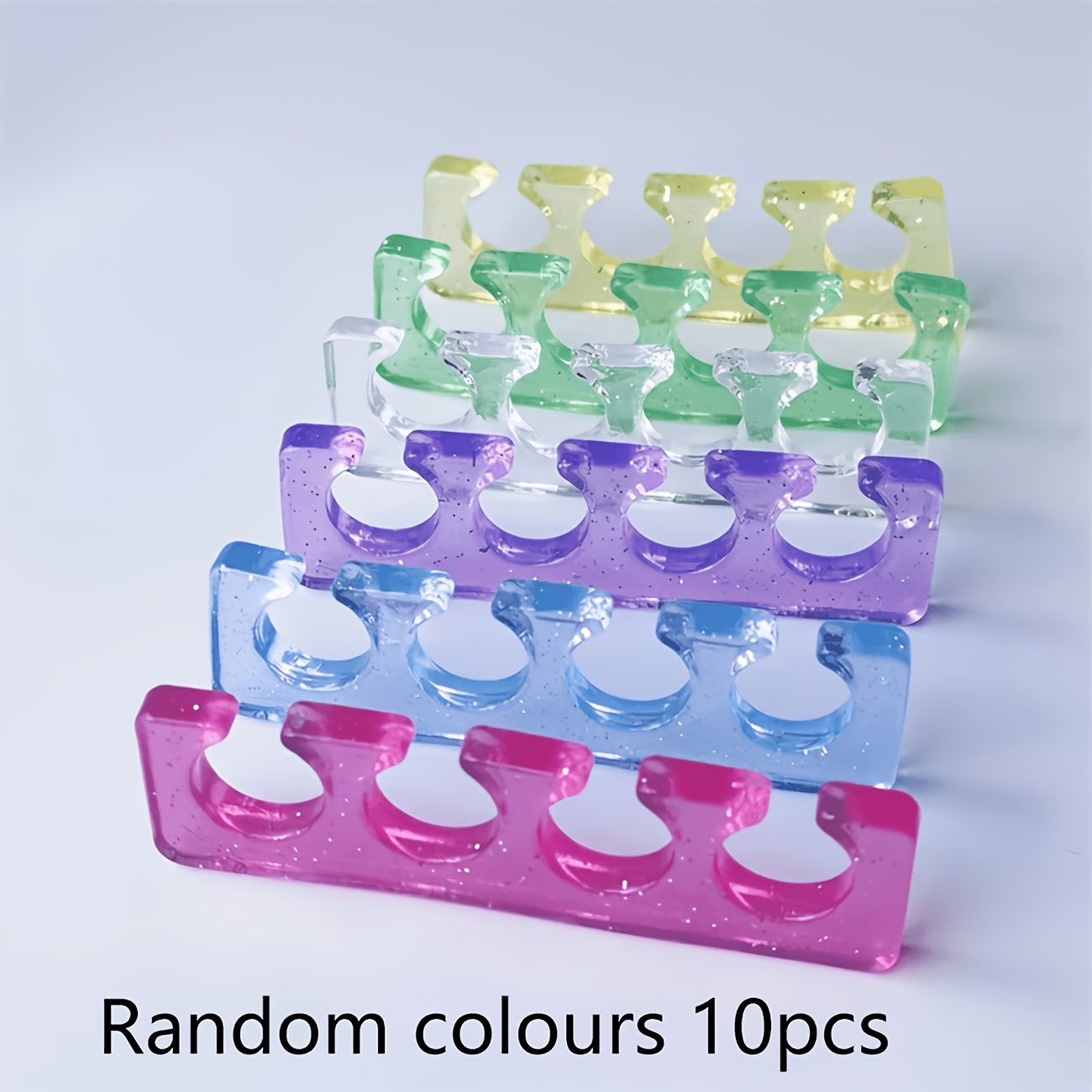 TEMU 10pcs Set, Random Silicone Finger And Toe Nail Separators, Reusable Manicure Tools, Nail Art Accessories