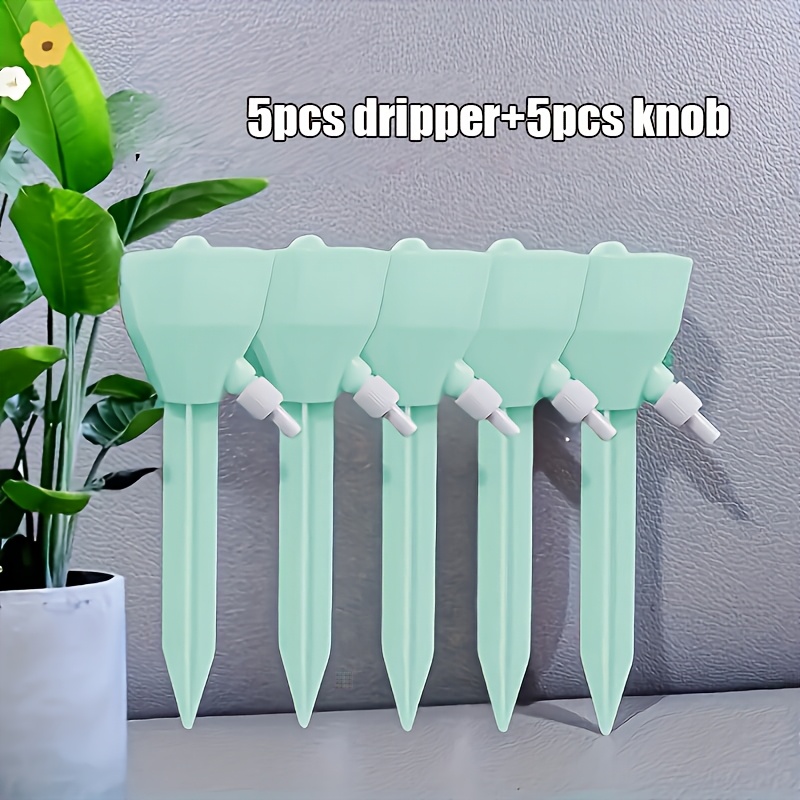 TEMU Kit de riego por goteo automático para plantas de 10 piezas, flujo de agua ajustable, adecuado para plantas de interior y jardín, compatible con