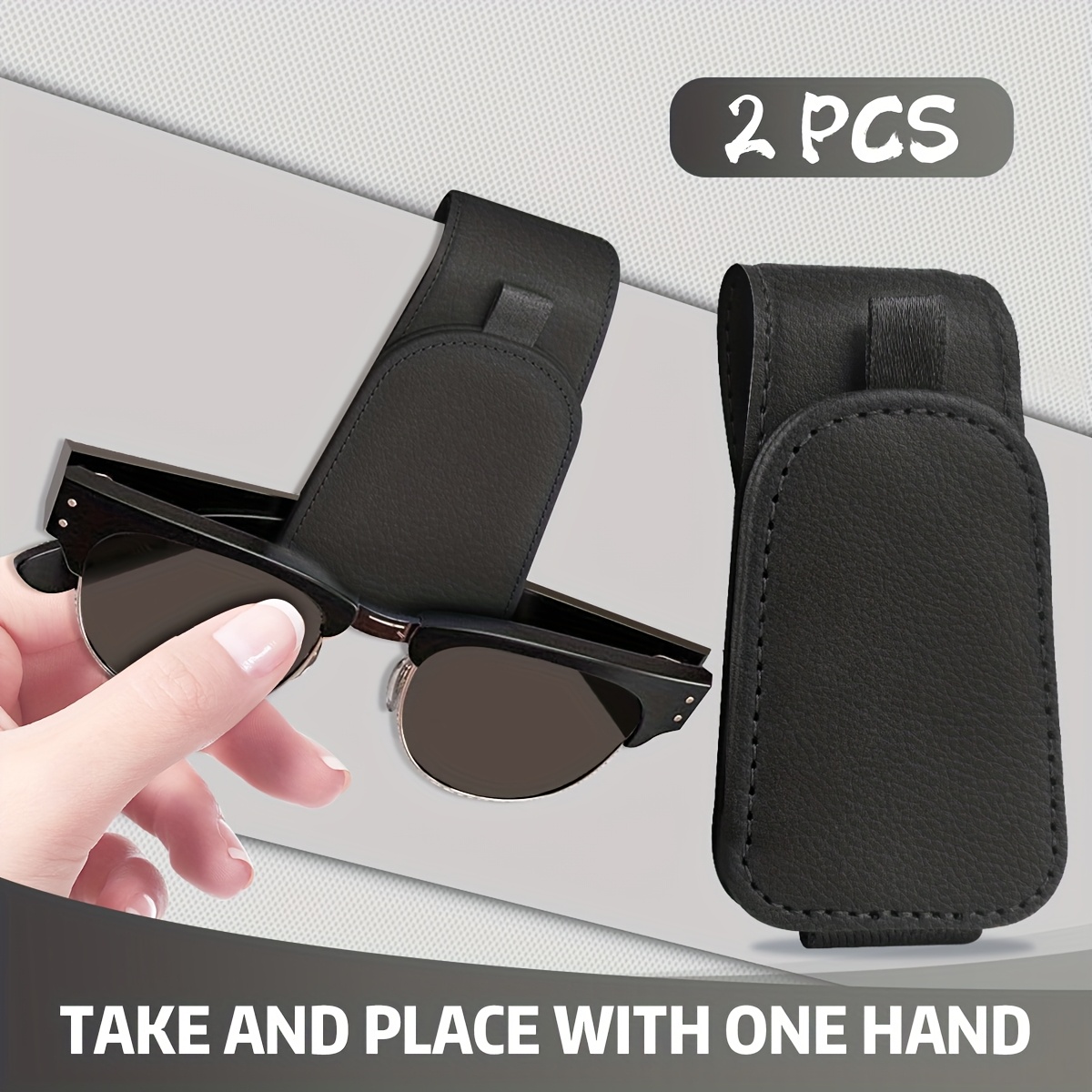 2pcs Sunglass Holder For Car Cloth Magnetic Glasses Clip For Car Visor Glasses Holder Clip For Car