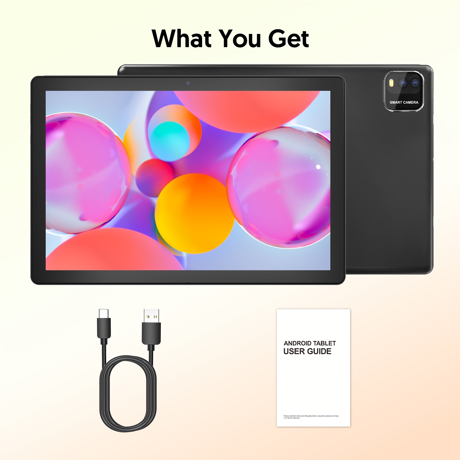 TEMU Nouvelle tablette Android 15, équipée de 64 Go de stockage et de 12,3+9 Go de RAM, extensible jusqu'à 1 To. Tablette 10 pouces avec options :