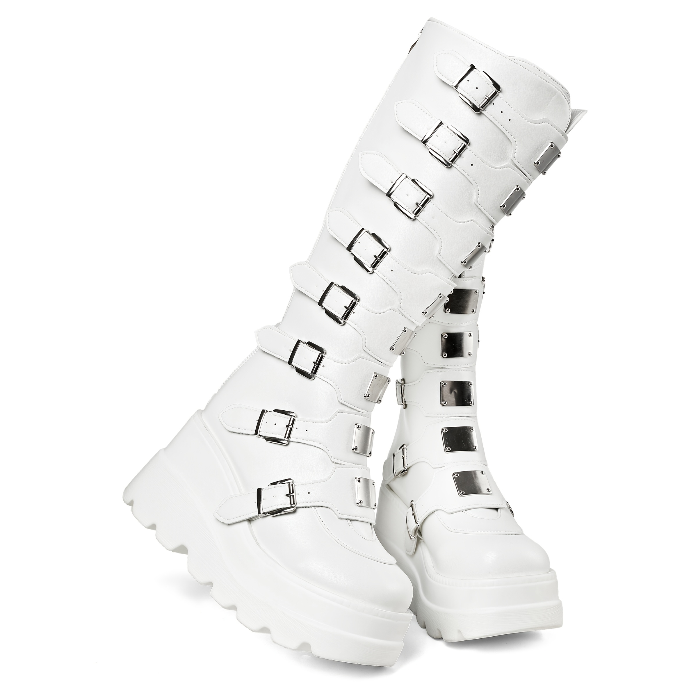 womens gothic knee high boots punk platform wedges high Temu