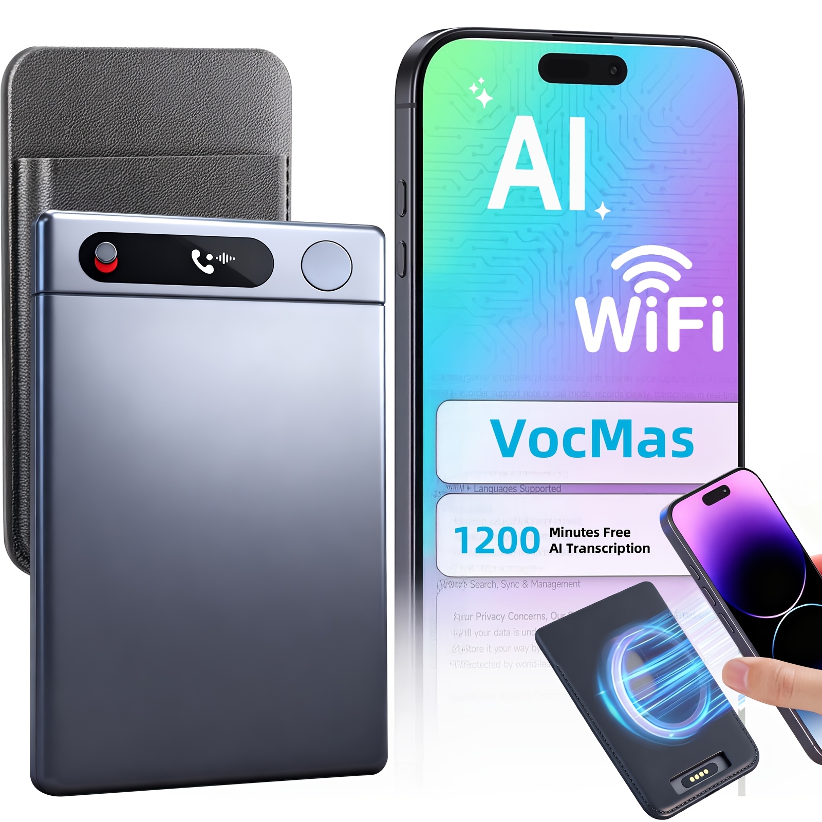 64GB Digital Voice Recorder With AI Noise Reduction - Voice Activated Recorder For Meetings & Lectures