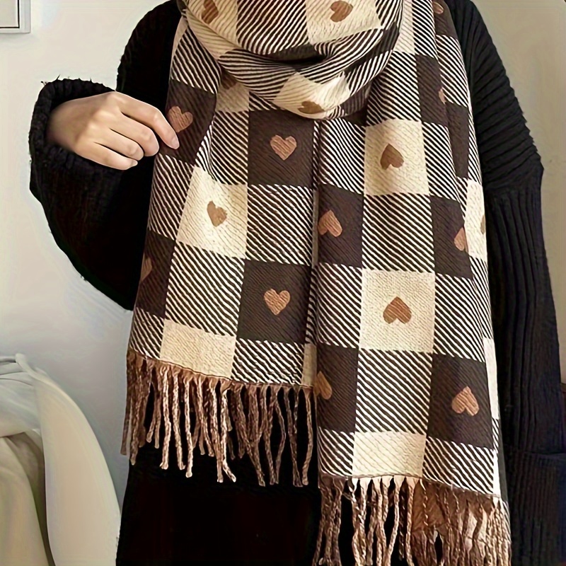 

Women' Scarf Pattern, Cozy Polyester Shawl For Autumn/winter, Double-sided, Non-stretch, Handwash/, Knit, Warm & Windproof Accessory